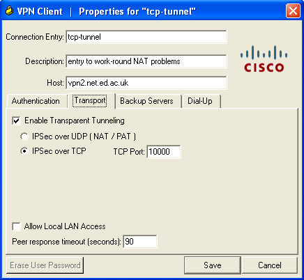 configuring cisco vpn client